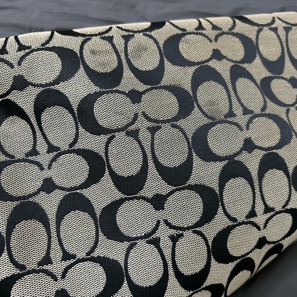 Coach Gallery Signature Tote Shoulder Bag Black and Tan Canvas and Leather - Picture 13 of 16